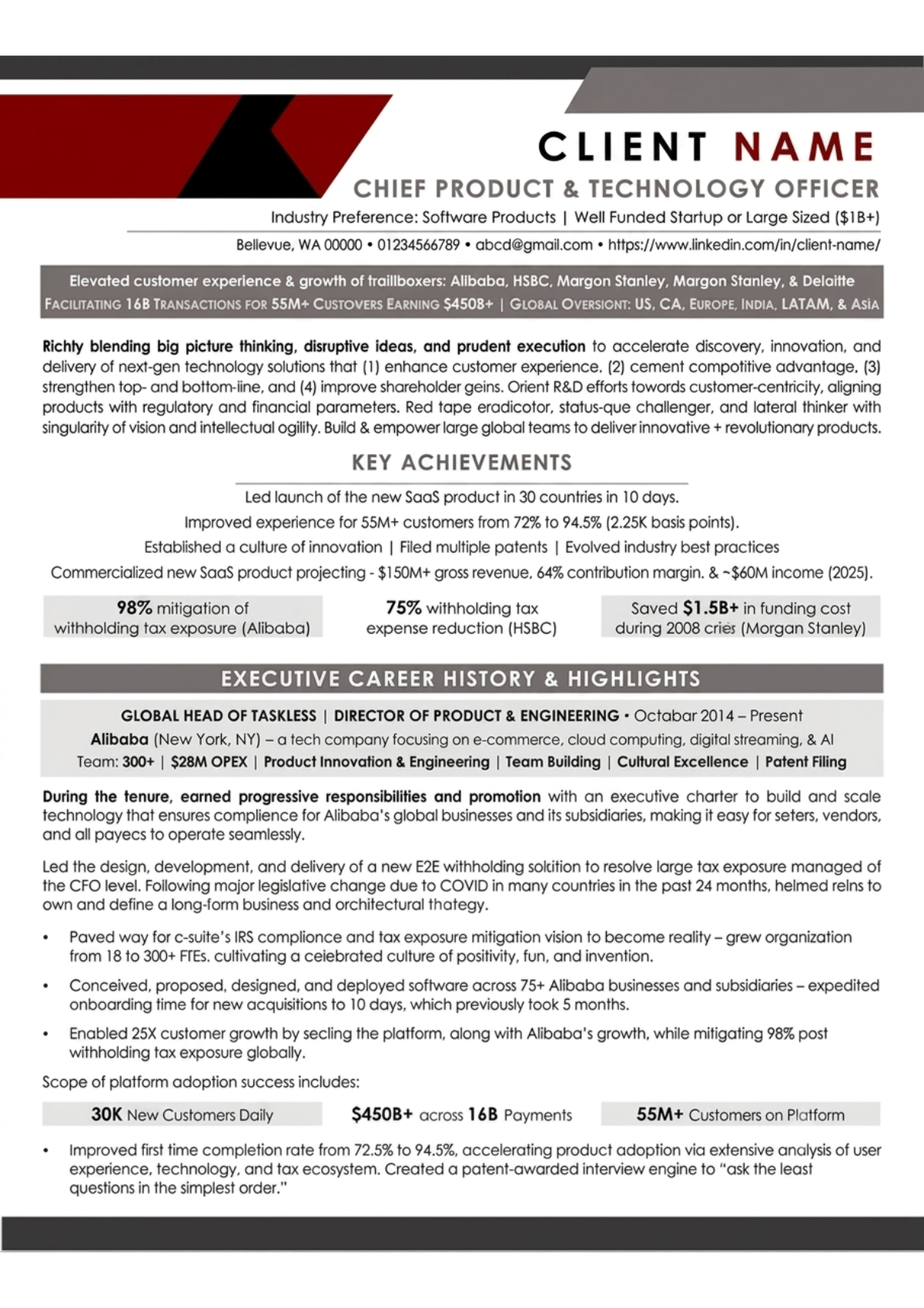Professional Resume Example with Modern ATS Layout